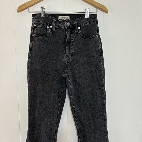 Madewell Perfect Vintage Jeans Black Denim Dark Wash Womens Size 24 High Rise - Picture 9 of 14